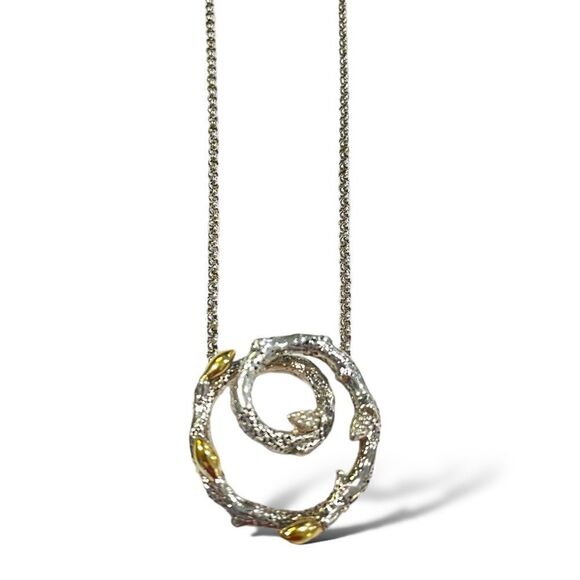 Stephen Dweck Circular Vine Pendant Necklace, 18k YG, .925 & Dweck Diamonds - Picture 7 of 8